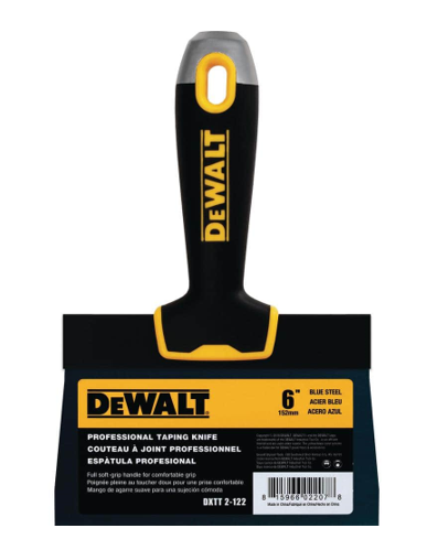 DeWalt® Blue Steel Soft Grip Taping Knife – 6”
