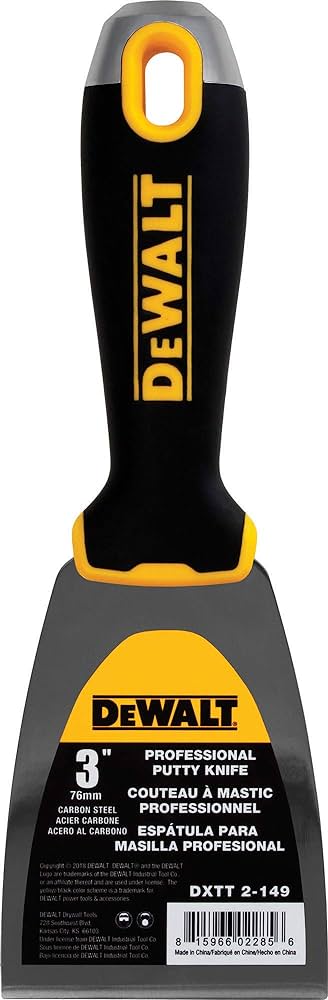 DeWalt® Carbon Steel Soft Grip Putty Knife – 3”