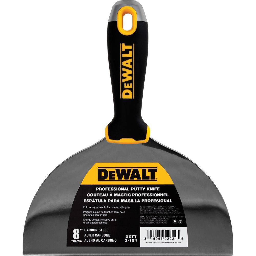 DeWalt® Carbon Steel Soft Grip Putty Knife – 8”