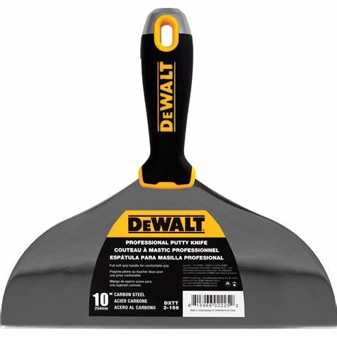 DeWalt® Carbon Steel Soft Grip Putty Knife – 10”