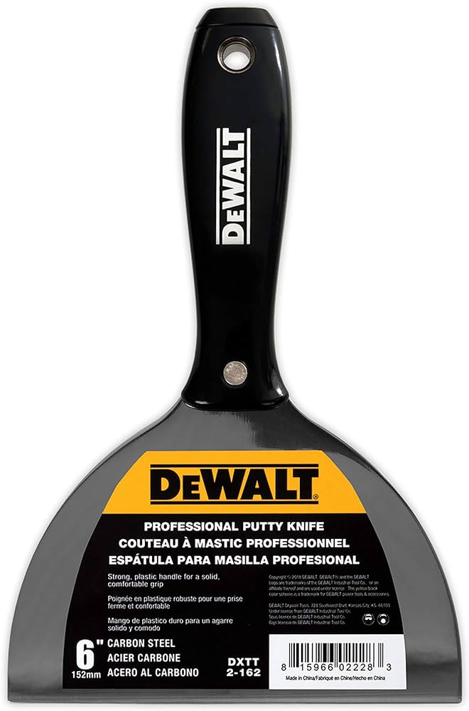 DeWalt® Carbon Steel Plastic Handle Putty Knife – 6”