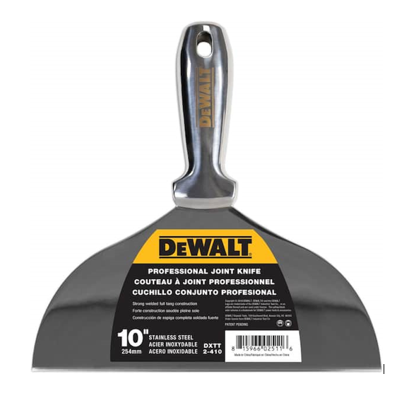 DeWalt® Stainless Steel Welded Handle Putty Knife – 10”