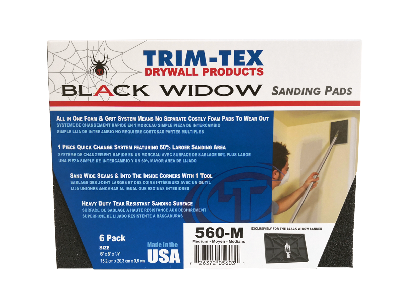 Trim-Tex Black Widow Sanding Pad - Medium - 6Pk